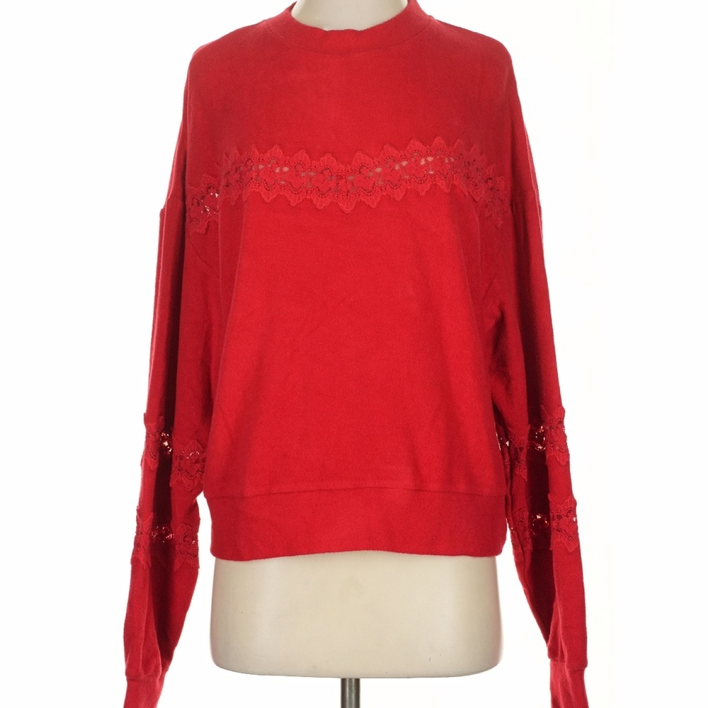 The Kooples Red Lace Detail Top